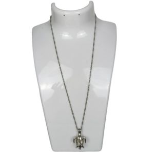 Necklace With a Turtle Pendant with a Pearl Inside 18K GP